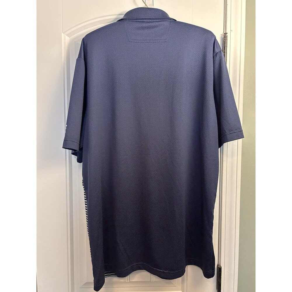 FILA Sport Golf Polo Shirt Mens Large Blue Striped Performance Short Sleeve - Picture 3 of 14